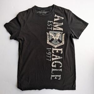 Men's American Eagle Black/Gray Short Sleeves T-shirt